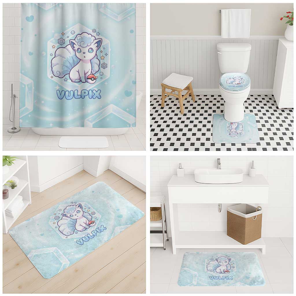 Vulpix Bathroom Set Frosted Pastel Ice Crystal Art