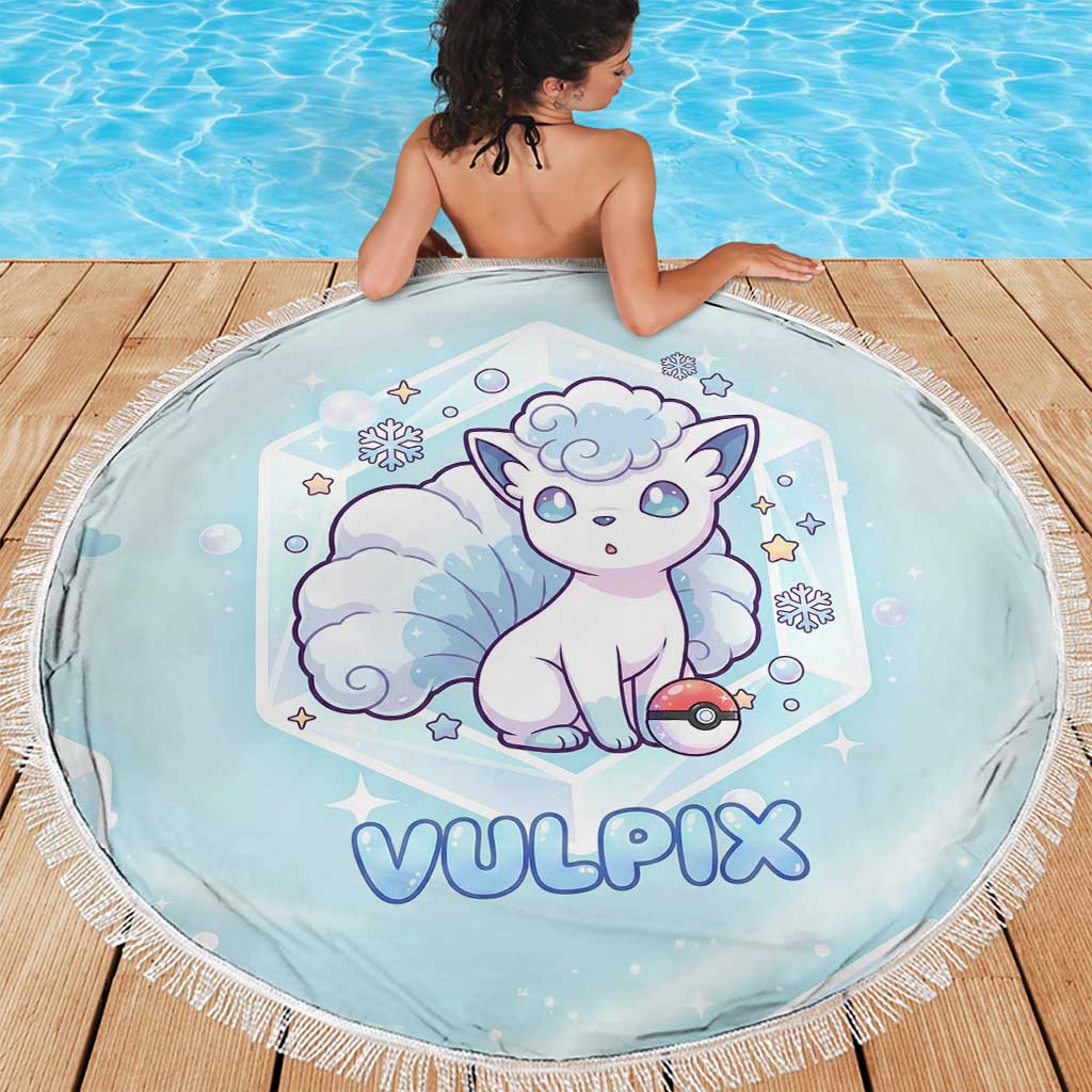 Vulpix Beach Blanket Frosted Pastel Ice Crystal Art