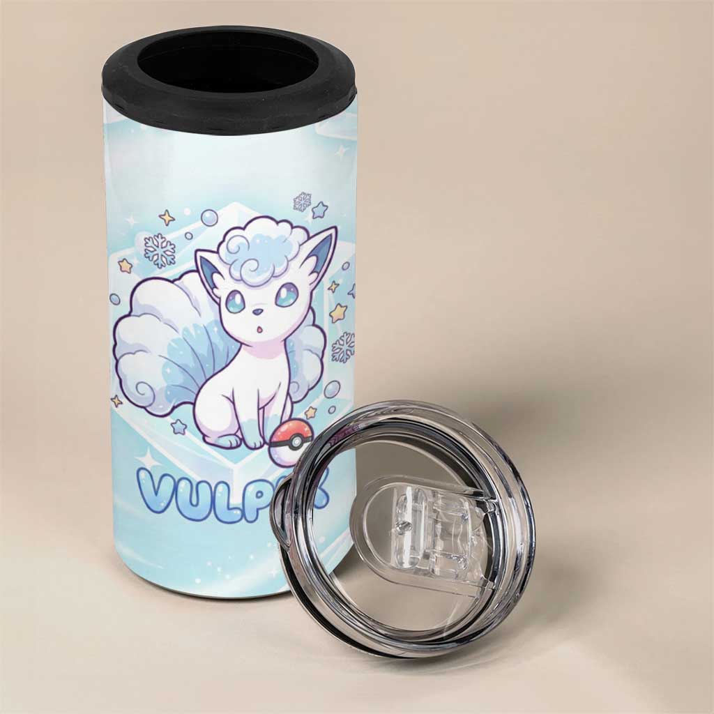 Vulpix 4 in 1 Can Cooler Tumbler Frosted Pastel Ice Crystal Art