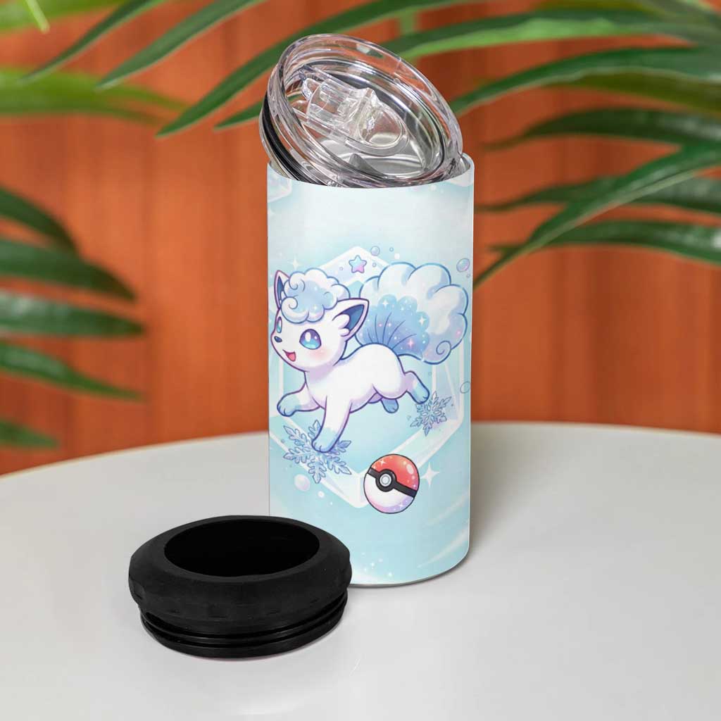 Vulpix 4 in 1 Can Cooler Tumbler Frosted Pastel Ice Crystal Art