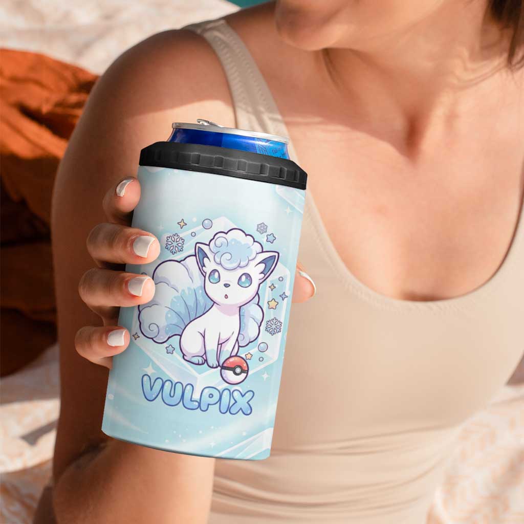 Vulpix 4 in 1 Can Cooler Tumbler Frosted Pastel Ice Crystal Art