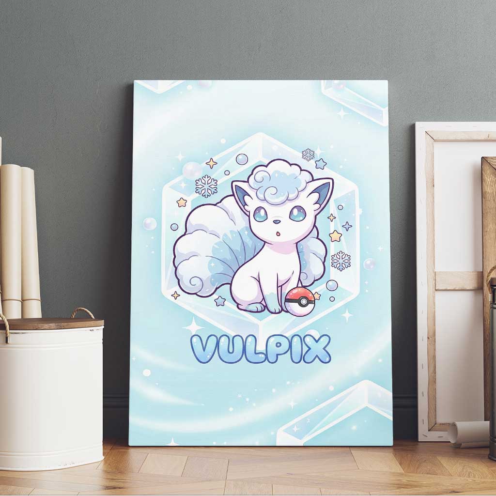 Vulpix Canvas Wall Art Frosted Pastel Ice Crystal Art