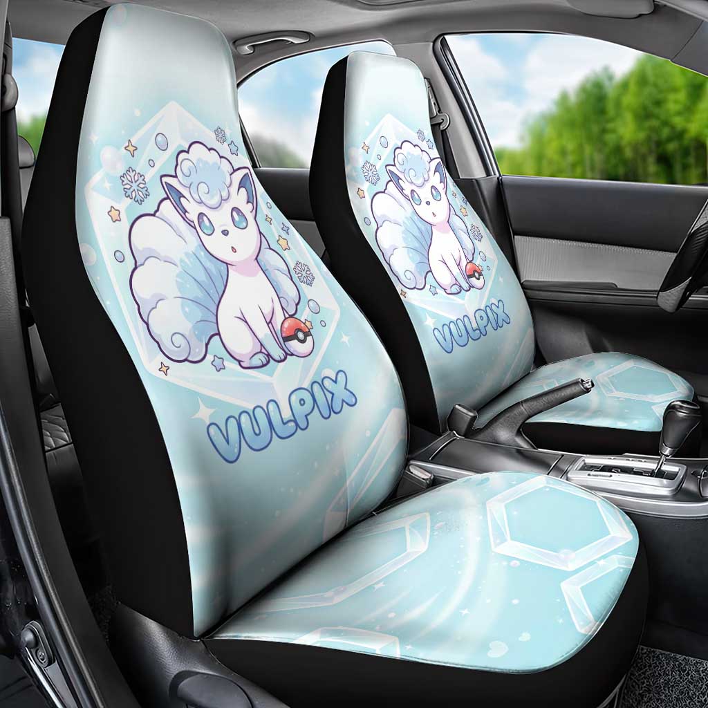 Vulpix Car Seat Cover Frosted Pastel Ice Crystal Art