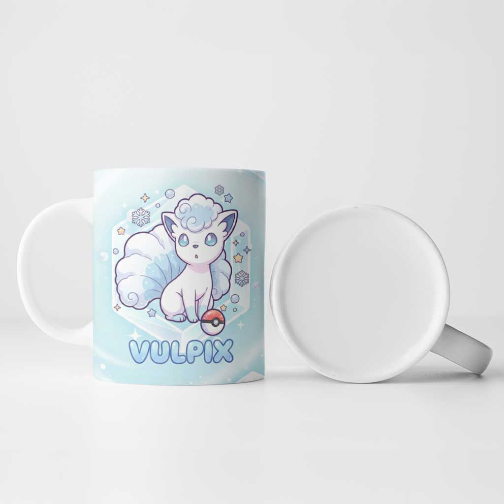 Vulpix Ceramic Mug Frosted Pastel Ice Crystal Art