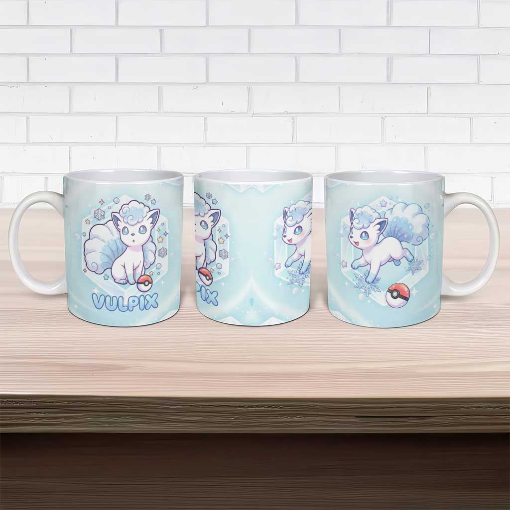 Vulpix Ceramic Mug Frosted Pastel Ice Crystal Art