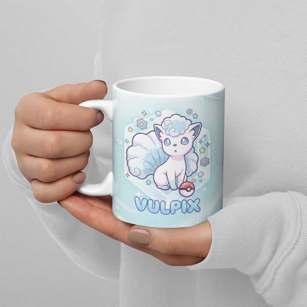 Vulpix Ceramic Mug Frosted Pastel Ice Crystal Art