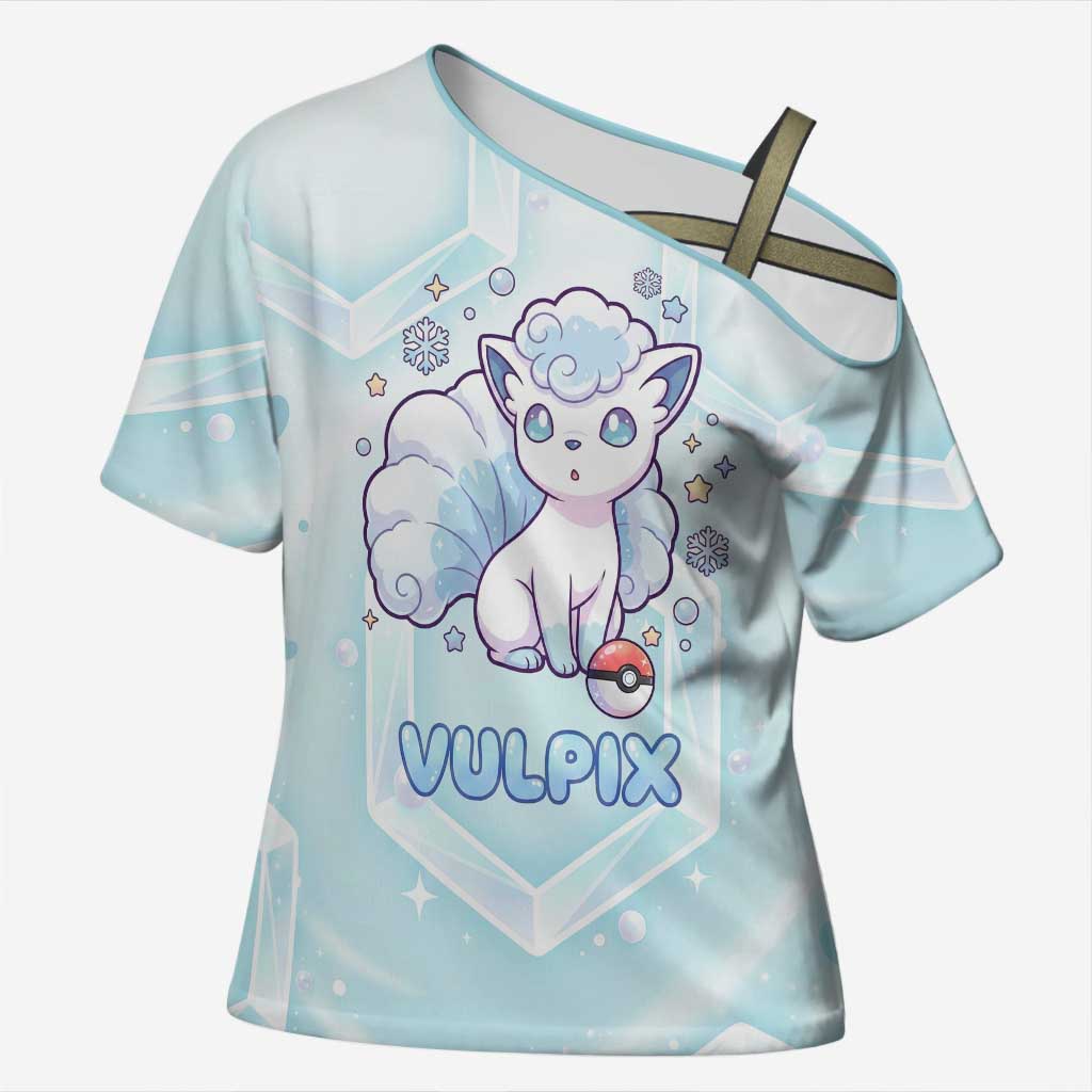 Vulpix Cross Shoulder Shirt Frosted Pastel Ice Crystal Art