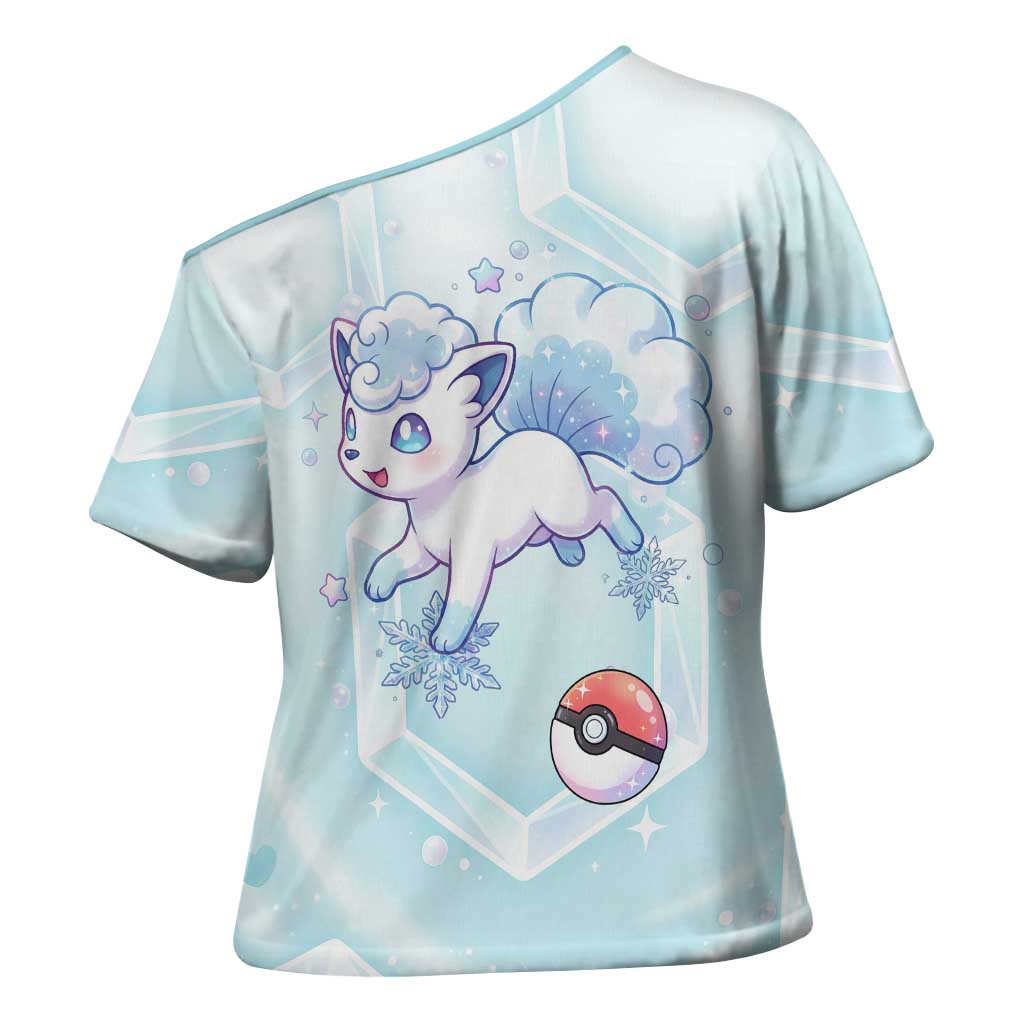 Vulpix Cross Shoulder Shirt Frosted Pastel Ice Crystal Art