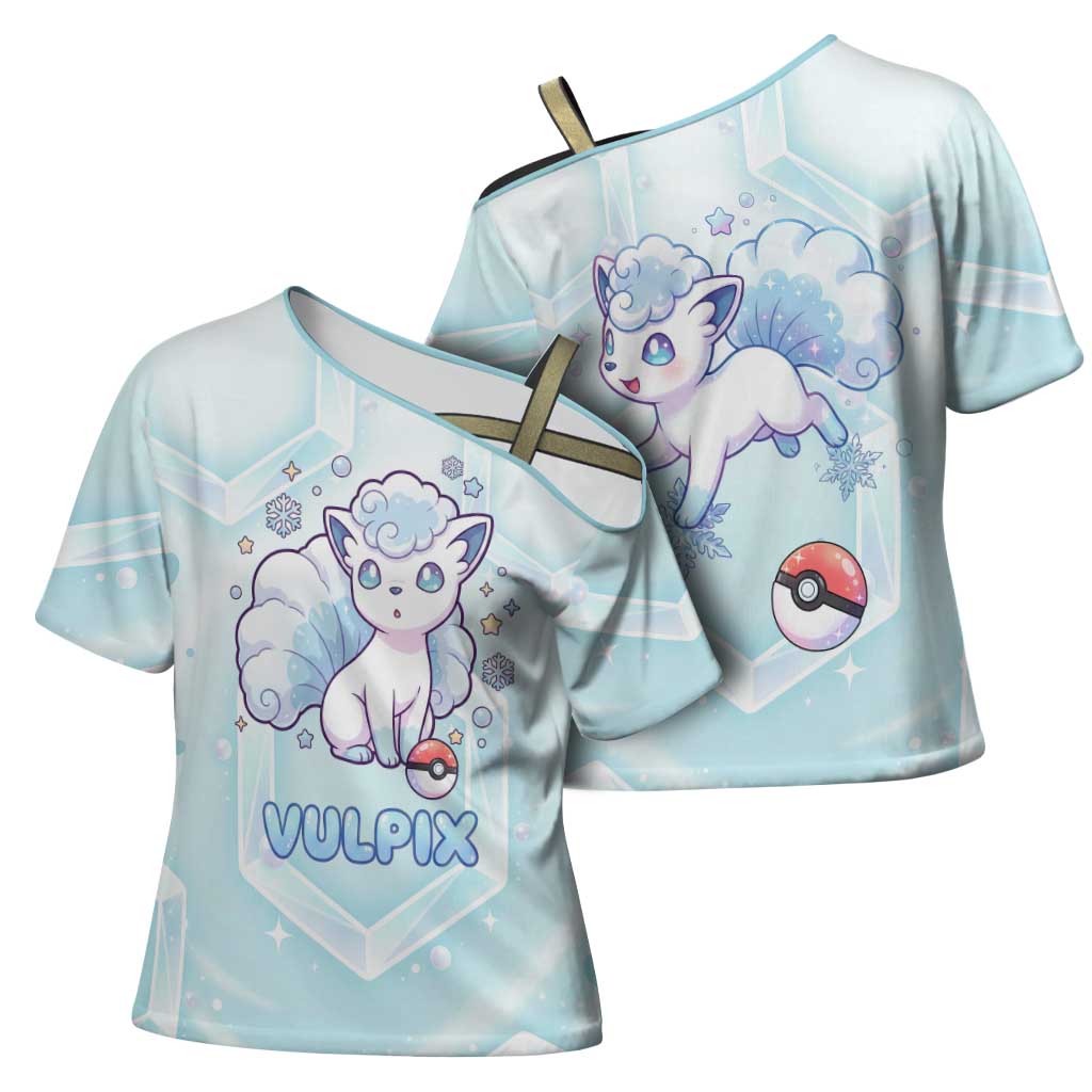 Vulpix Cross Shoulder Shirt Frosted Pastel Ice Crystal Art