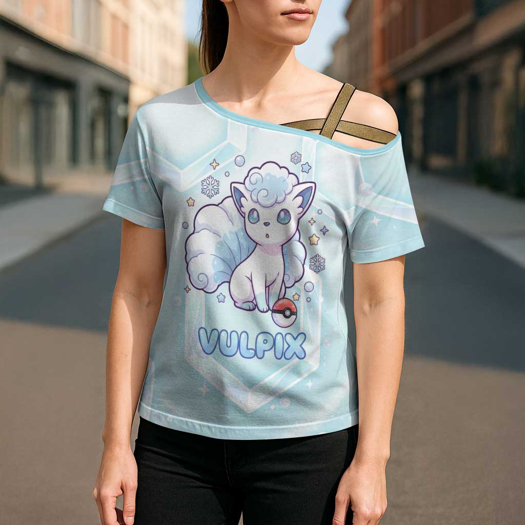 Vulpix Cross Shoulder Shirt Frosted Pastel Ice Crystal Art