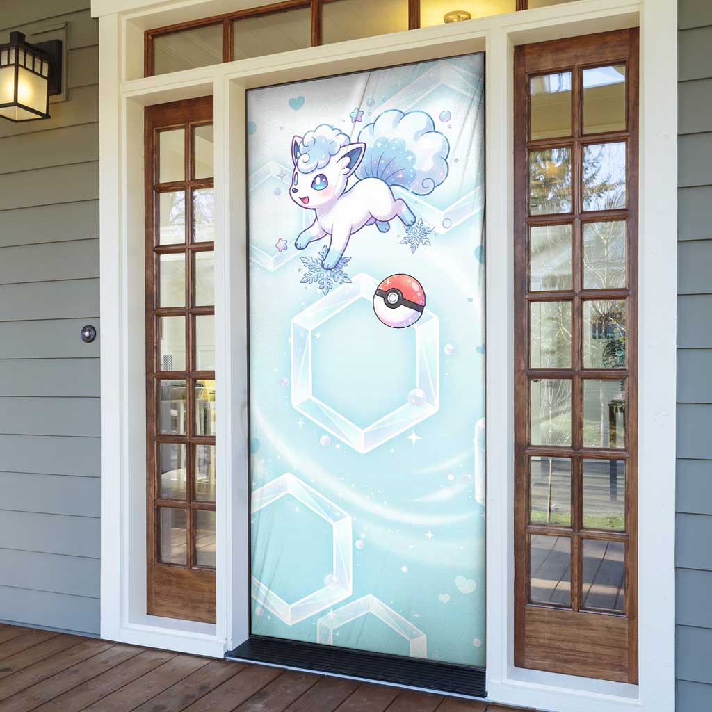 Vulpix Door Cover Frosted Pastel Ice Crystal Art