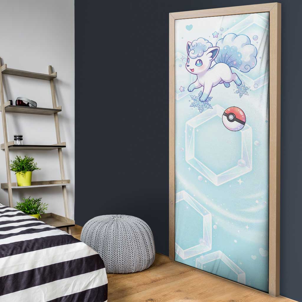 Vulpix Door Cover Frosted Pastel Ice Crystal Art