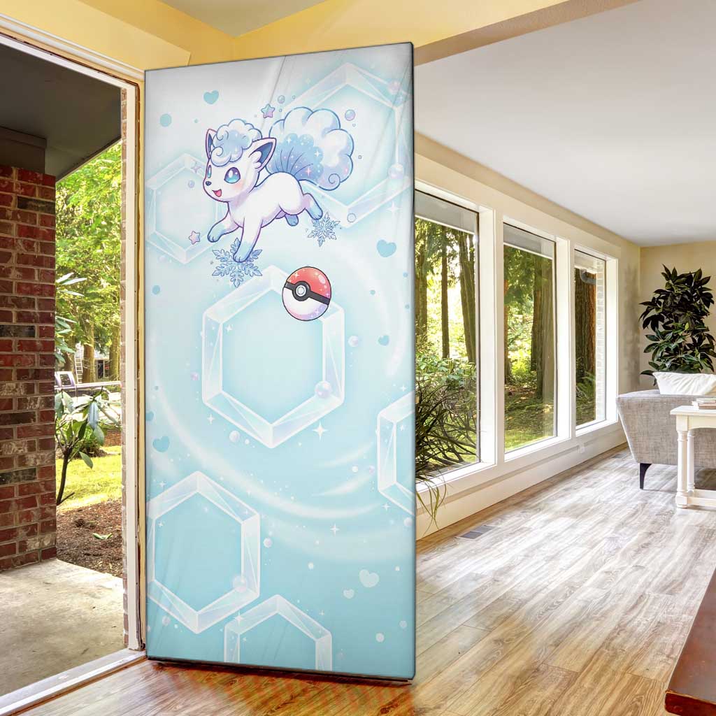 Vulpix Door Cover Frosted Pastel Ice Crystal Art