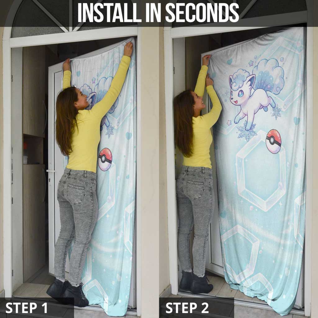 Vulpix Door Cover Frosted Pastel Ice Crystal Art