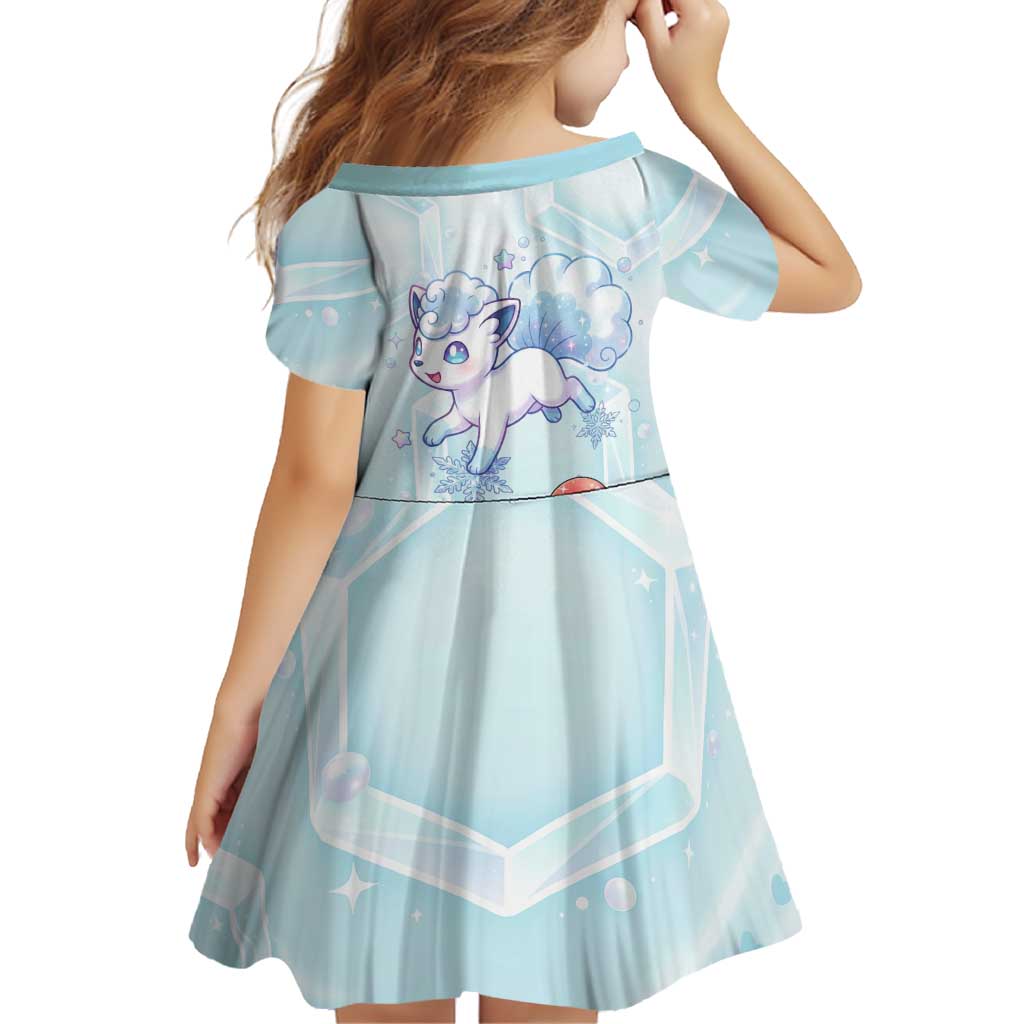 Vulpix Family Matching Summer Maxi Dress and Hawaiian Shirt Frosted Pastel Ice Crystal Art