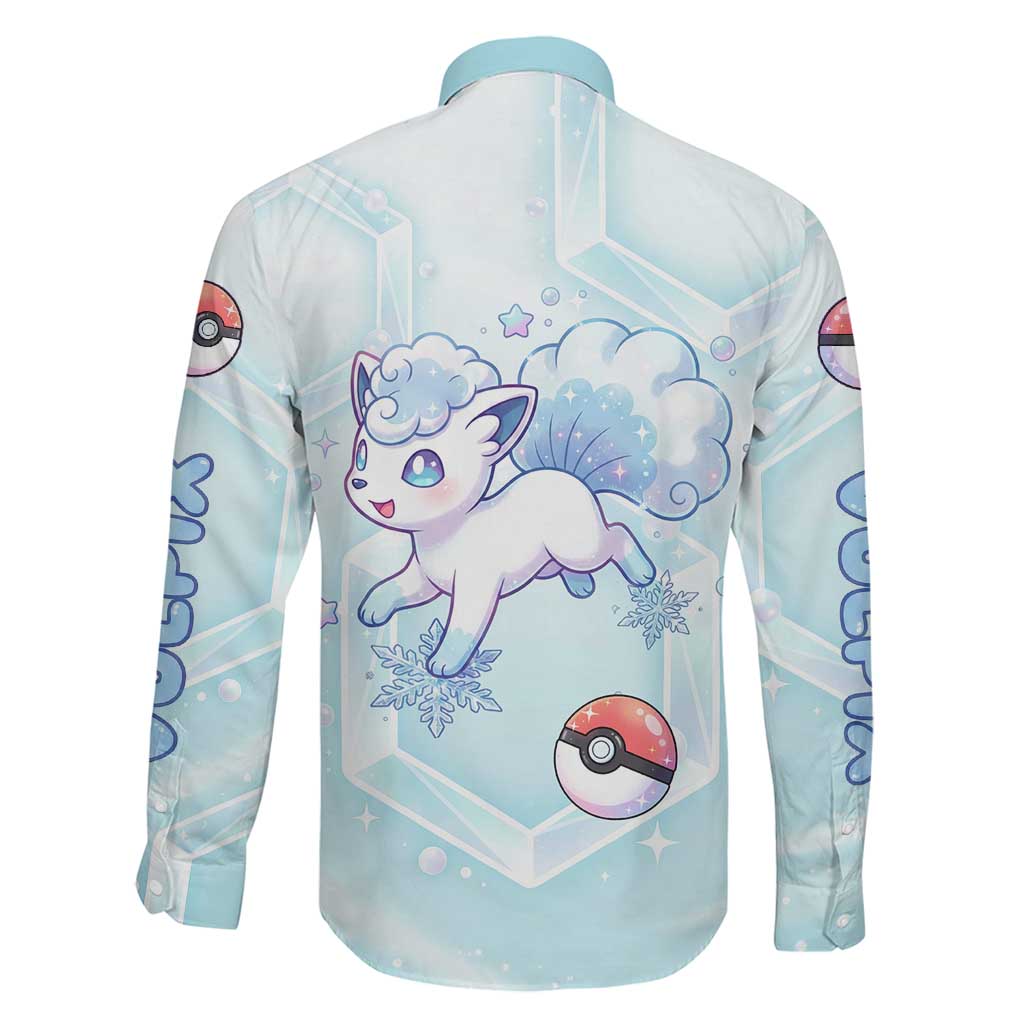 Vulpix Family Matching Summer Maxi Dress and Hawaiian Shirt Frosted Pastel Ice Crystal Art