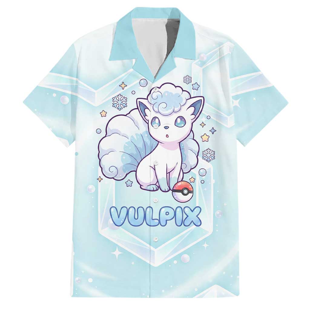 Vulpix Family Matching Tank Maxi Dress and Hawaiian Shirt Frosted Pastel Ice Crystal Art