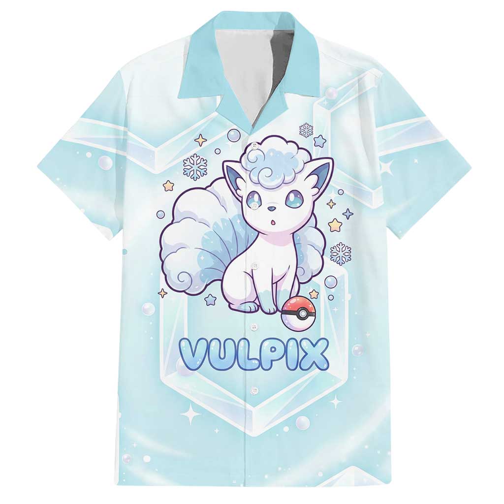 Vulpix Hawaiian Shirt Frosted Pastel Ice Crystal Art