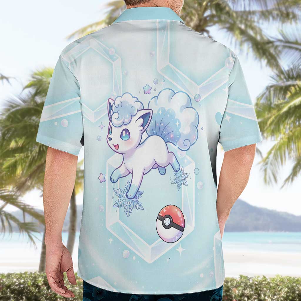 Vulpix Hawaiian Shirt Frosted Pastel Ice Crystal Art