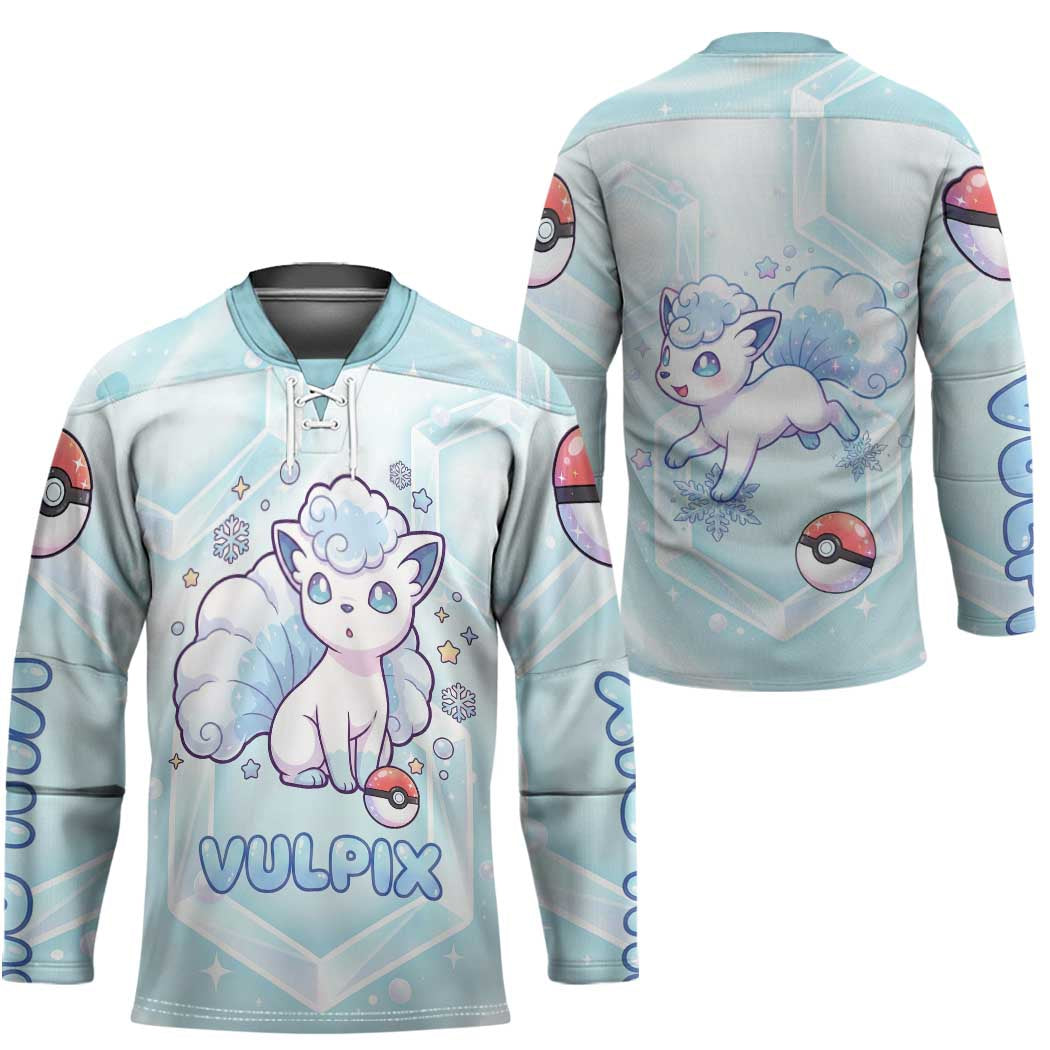 Vulpix Hockey Jersey Frosted Pastel Ice Crystal Art