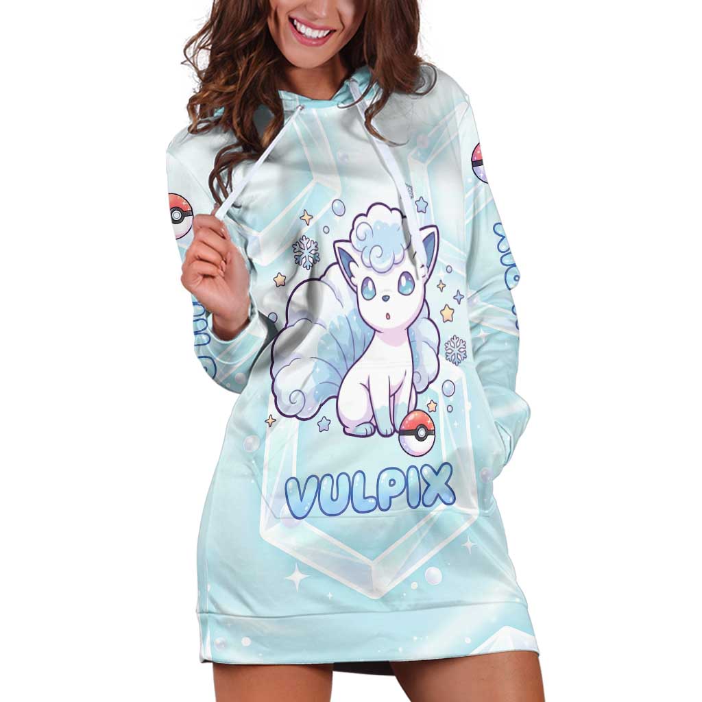 Vulpix Hoodie Dress Frosted Pastel Ice Crystal Art
