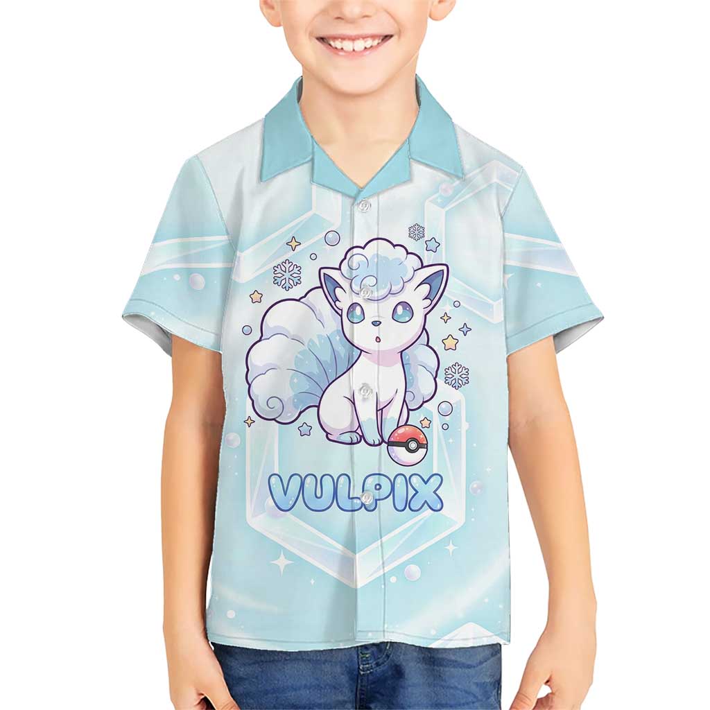 Vulpix Kid Hawaiian Shirt Frosted Pastel Ice Crystal Art