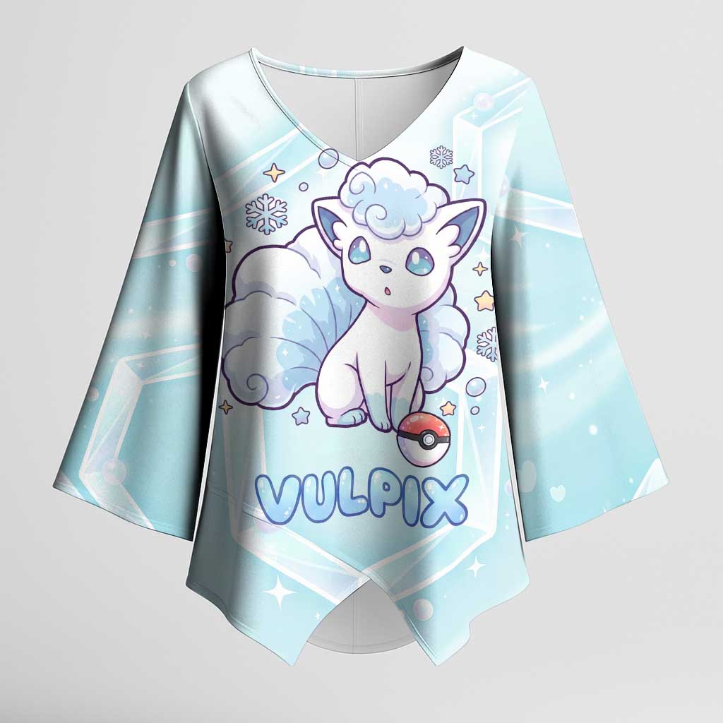 Vulpix Kimono Sleeve Blouse Frosted Pastel Ice Crystal Art