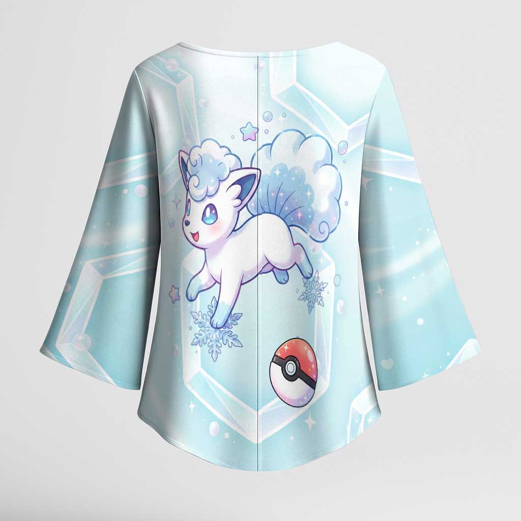 Vulpix Kimono Sleeve Blouse Frosted Pastel Ice Crystal Art