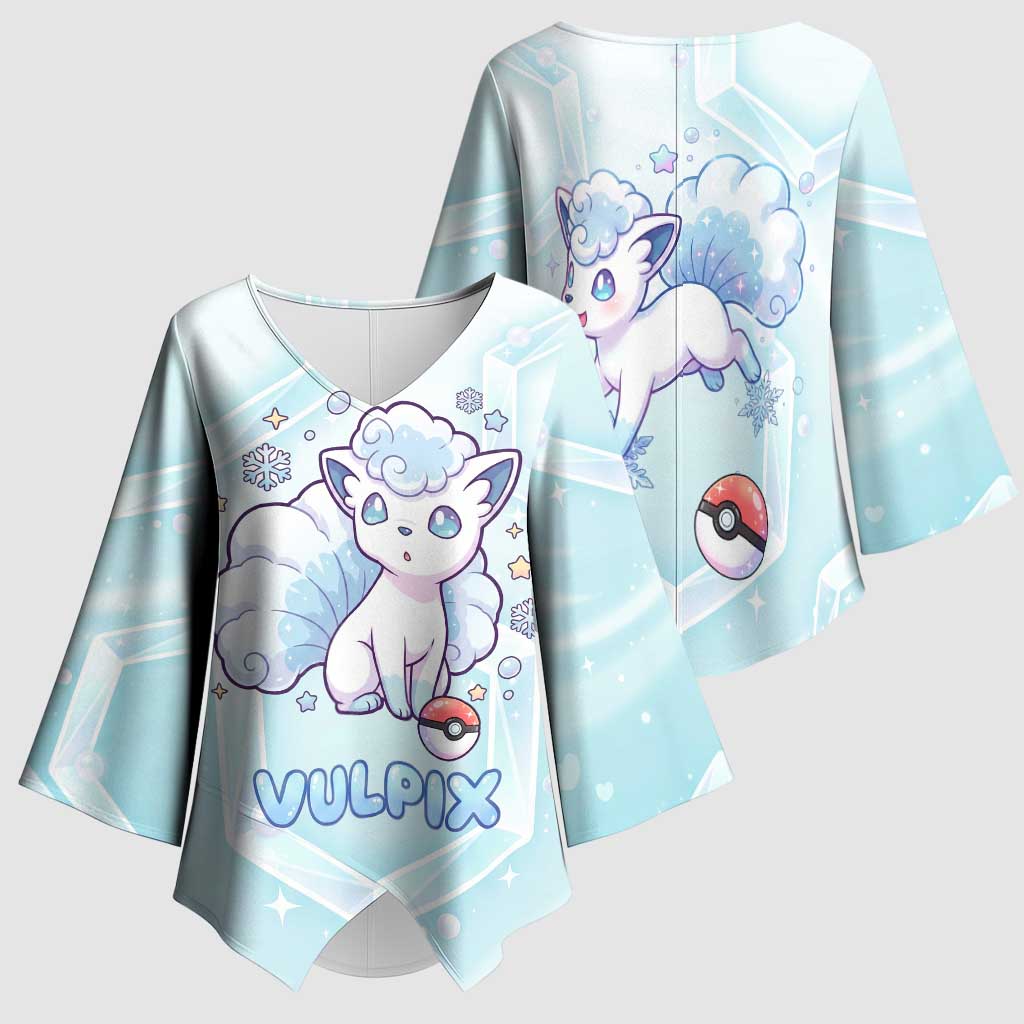 Vulpix Kimono Sleeve Blouse Frosted Pastel Ice Crystal Art