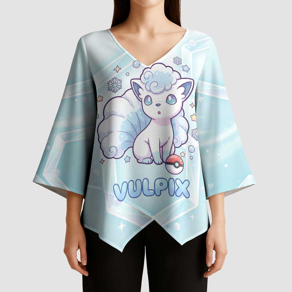 Vulpix Kimono Sleeve Blouse Frosted Pastel Ice Crystal Art