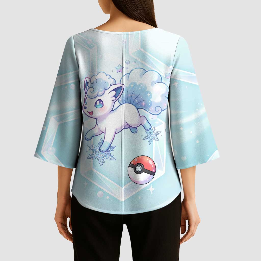 Vulpix Kimono Sleeve Blouse Frosted Pastel Ice Crystal Art