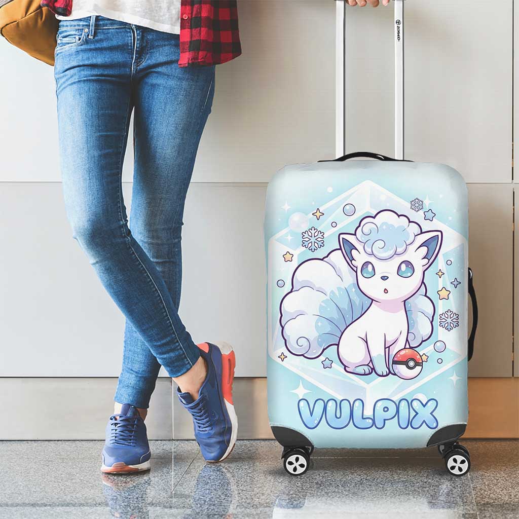 Vulpix Luggage Cover Frosted Pastel Ice Crystal Art
