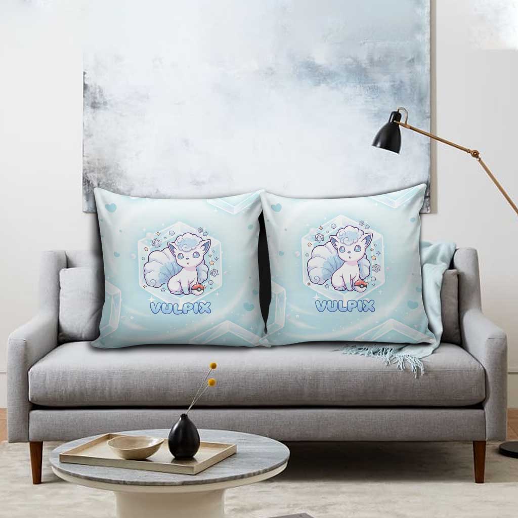 Vulpix Pillow Cover Frosted Pastel Ice Crystal Art