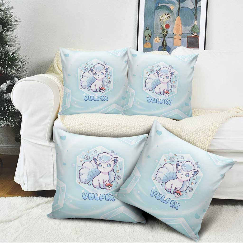 Vulpix Pillow Cover Frosted Pastel Ice Crystal Art
