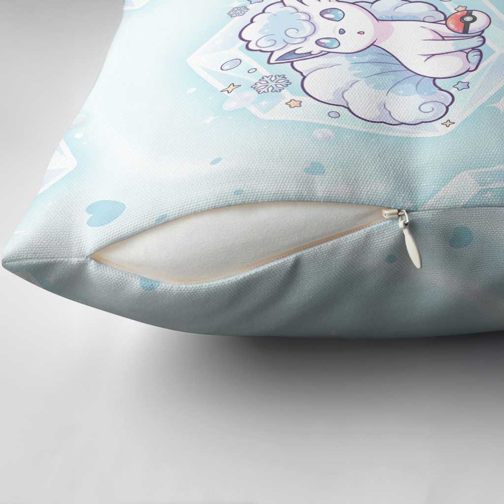 Vulpix Pillow Cover Frosted Pastel Ice Crystal Art