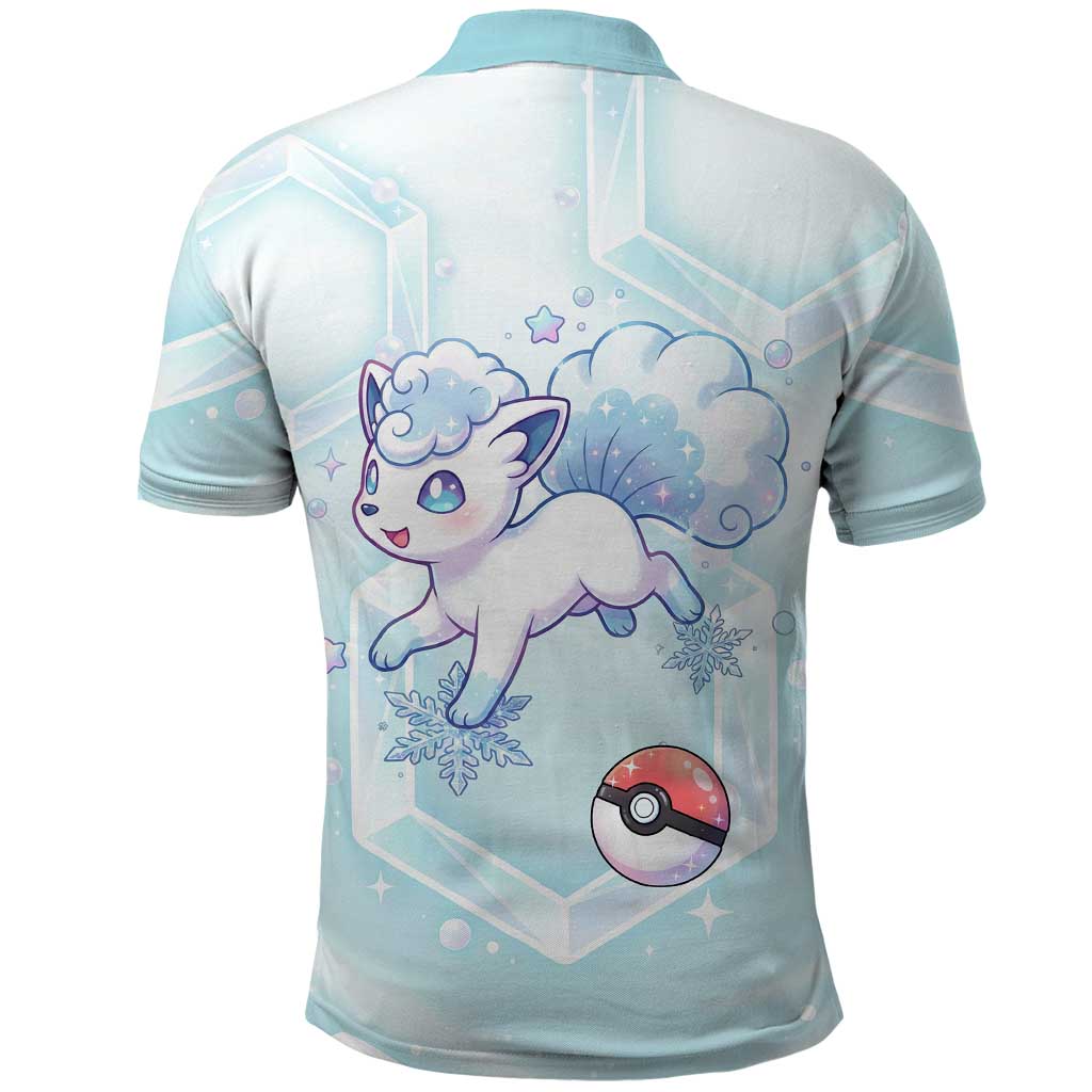 Vulpix Polo Shirt Frosted Pastel Ice Crystal Art