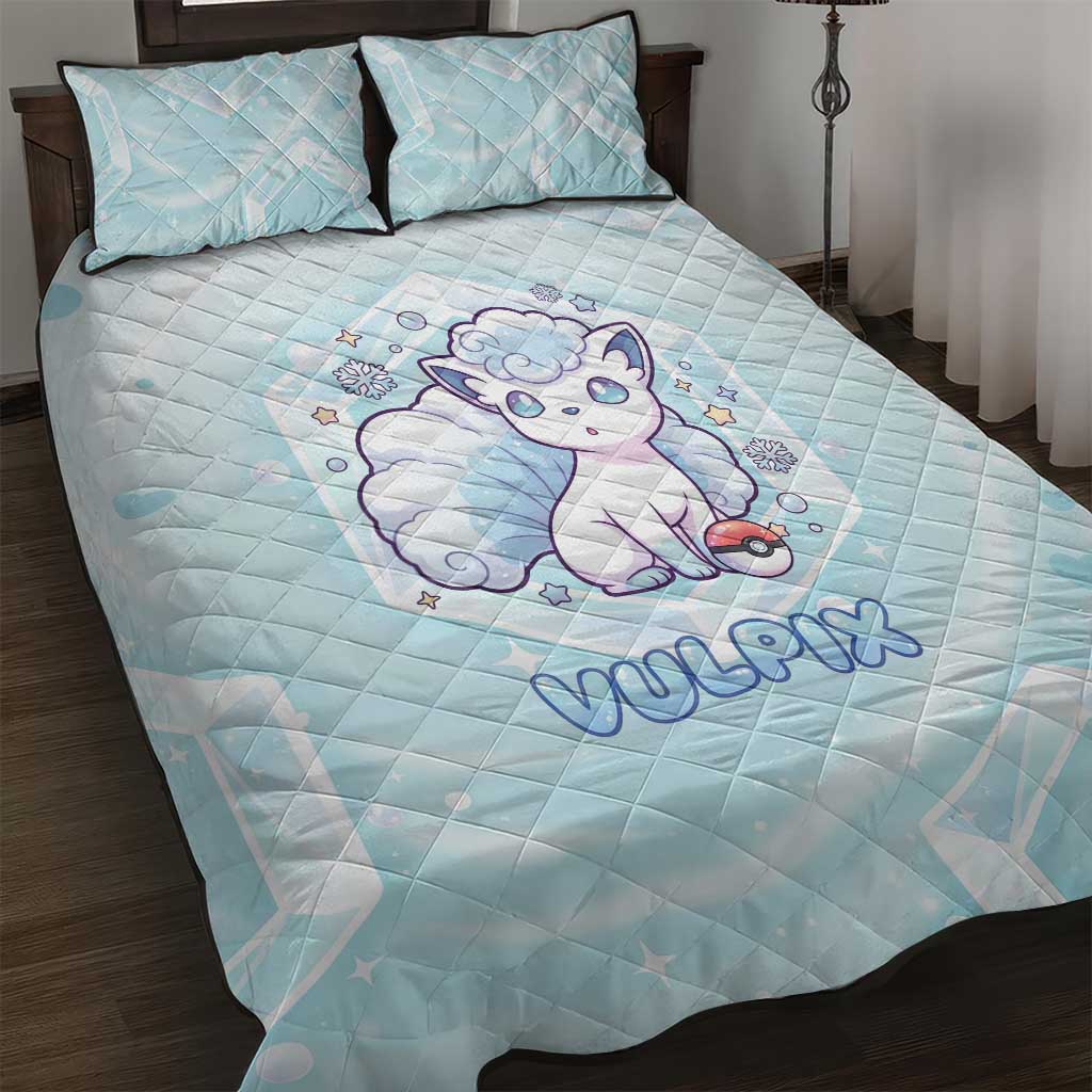 Vulpix Quilt Bed Set Frosted Pastel Ice Crystal Art