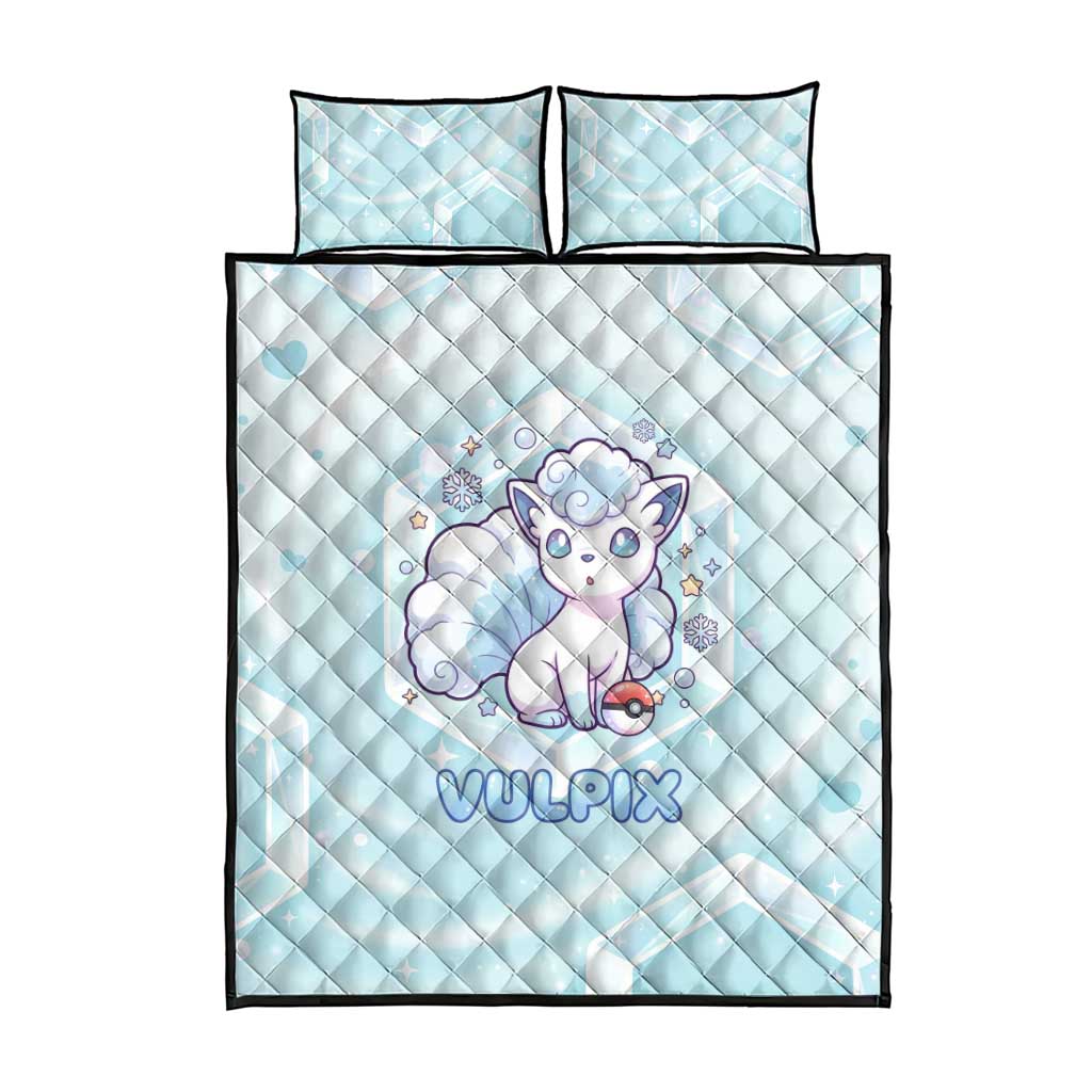 Vulpix Quilt Bed Set Frosted Pastel Ice Crystal Art