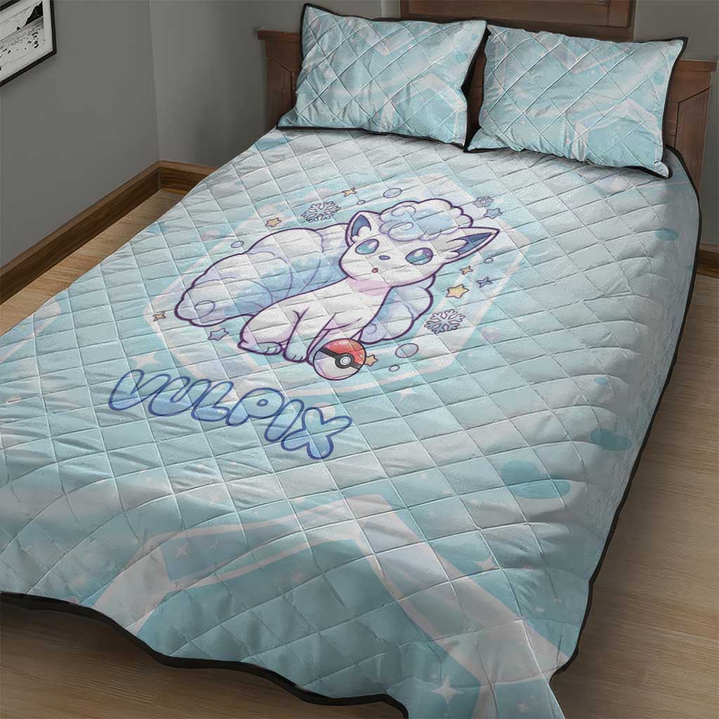 Vulpix Quilt Bed Set Frosted Pastel Ice Crystal Art