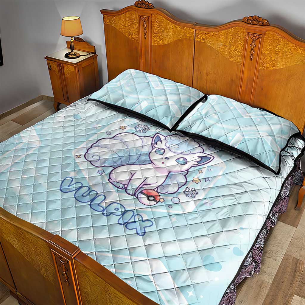 Vulpix Quilt Bed Set Frosted Pastel Ice Crystal Art