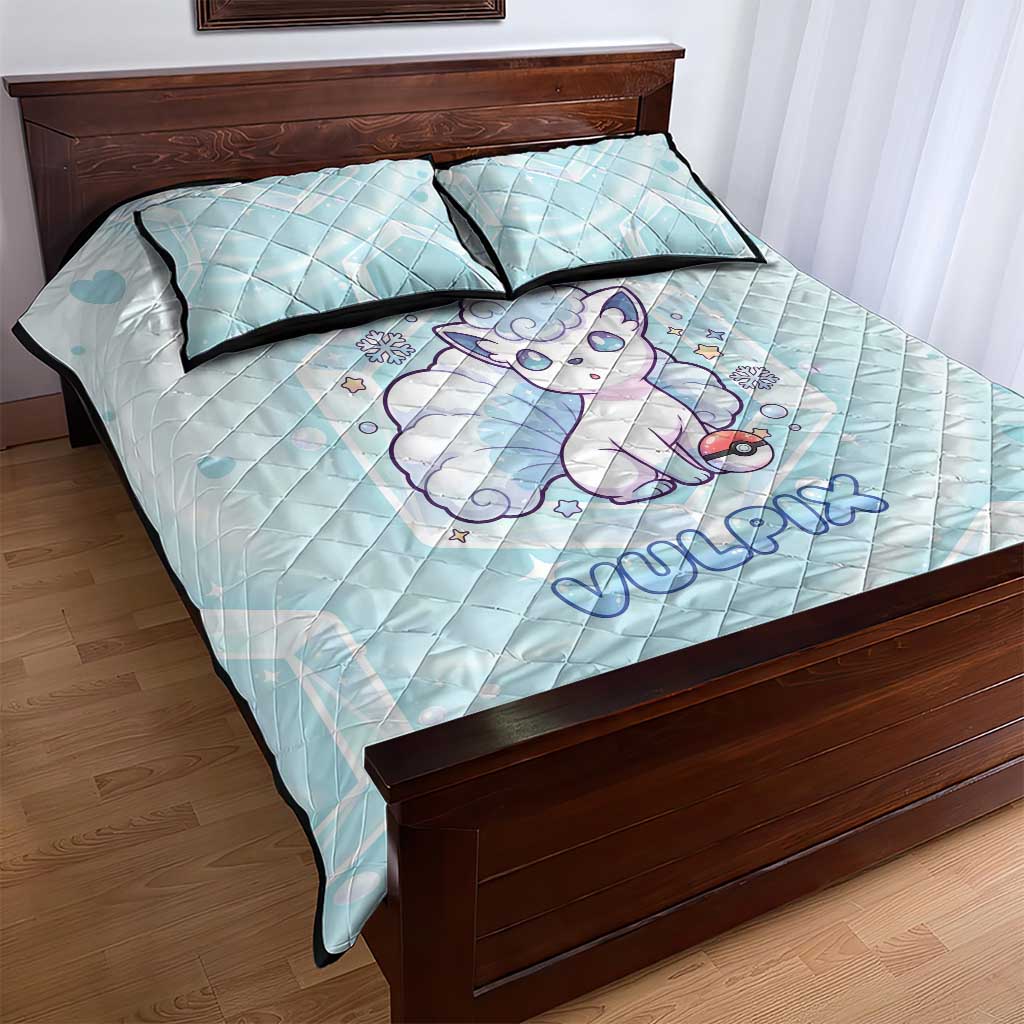 Vulpix Quilt Bed Set Frosted Pastel Ice Crystal Art