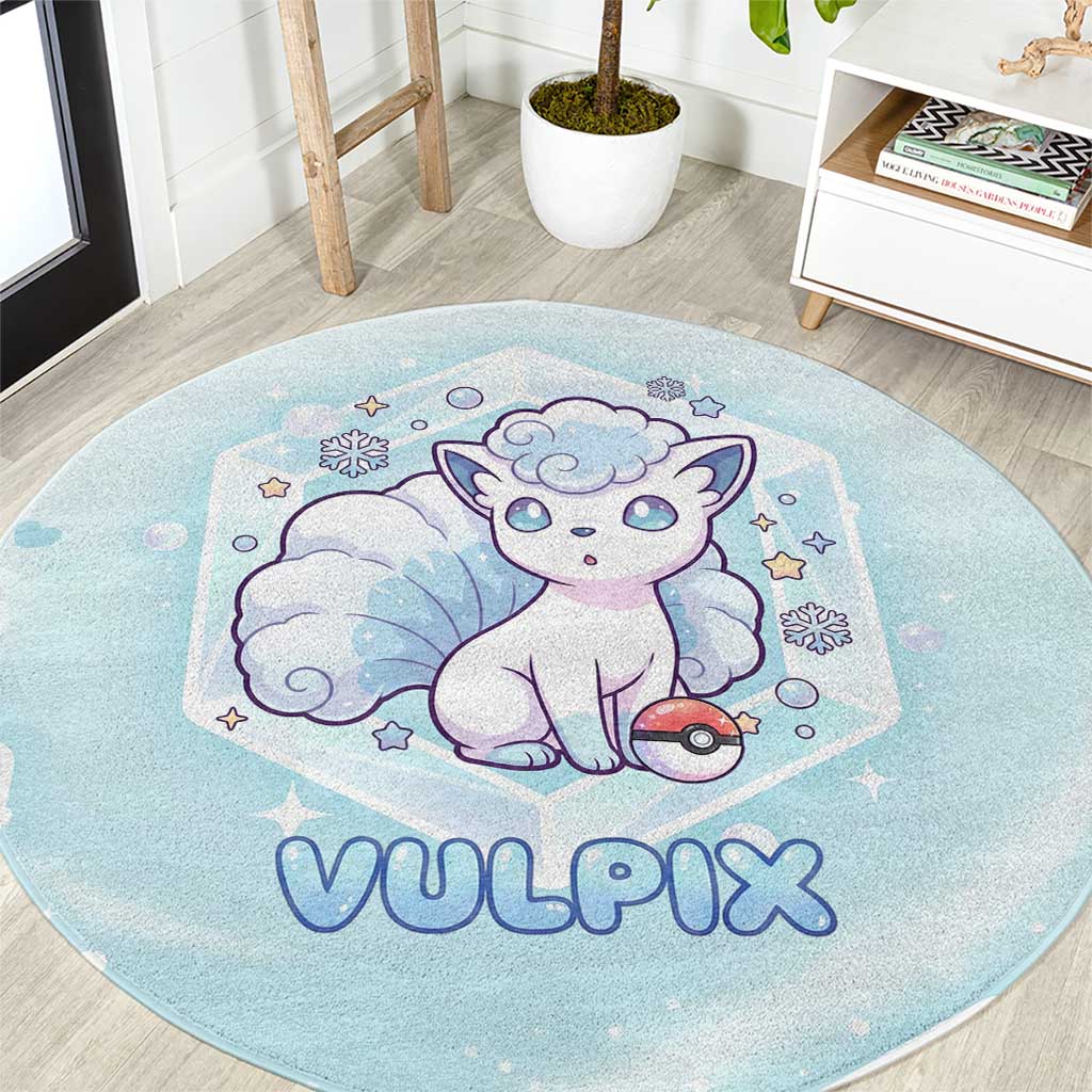 Vulpix Round Carpet Frosted Pastel Ice Crystal Art