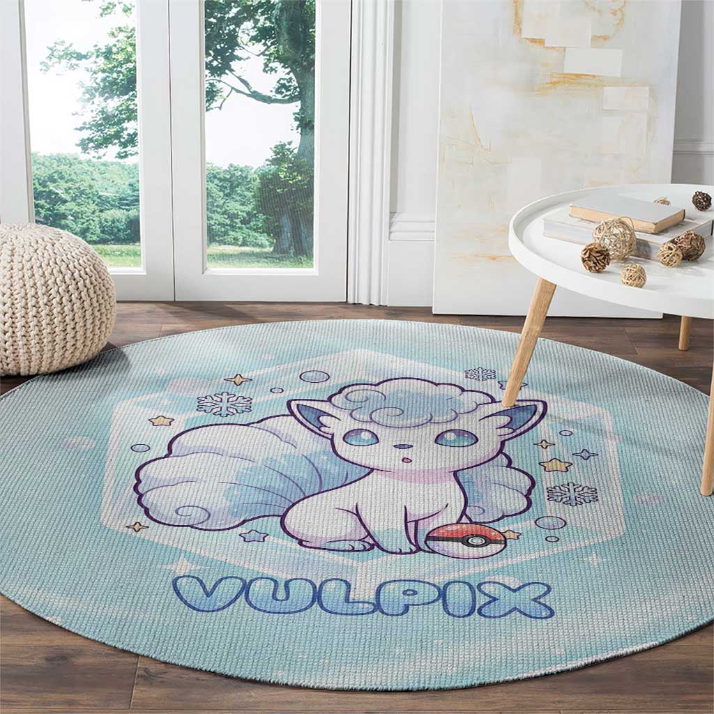 Vulpix Round Carpet Frosted Pastel Ice Crystal Art