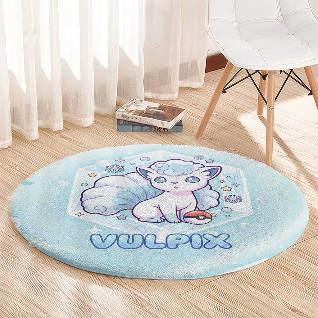 Vulpix Round Carpet Frosted Pastel Ice Crystal Art