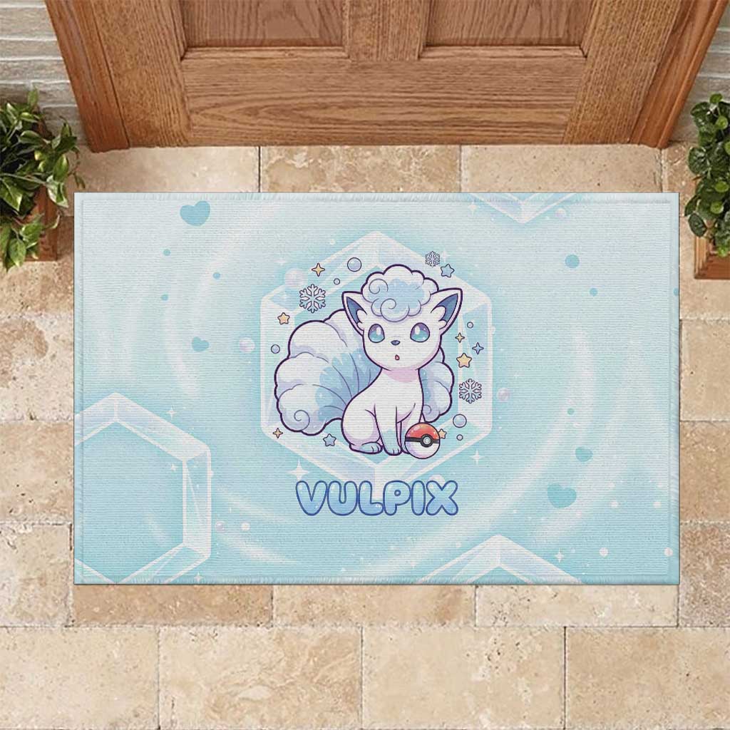 Vulpix Rubber Doormat Frosted Pastel Ice Crystal Art