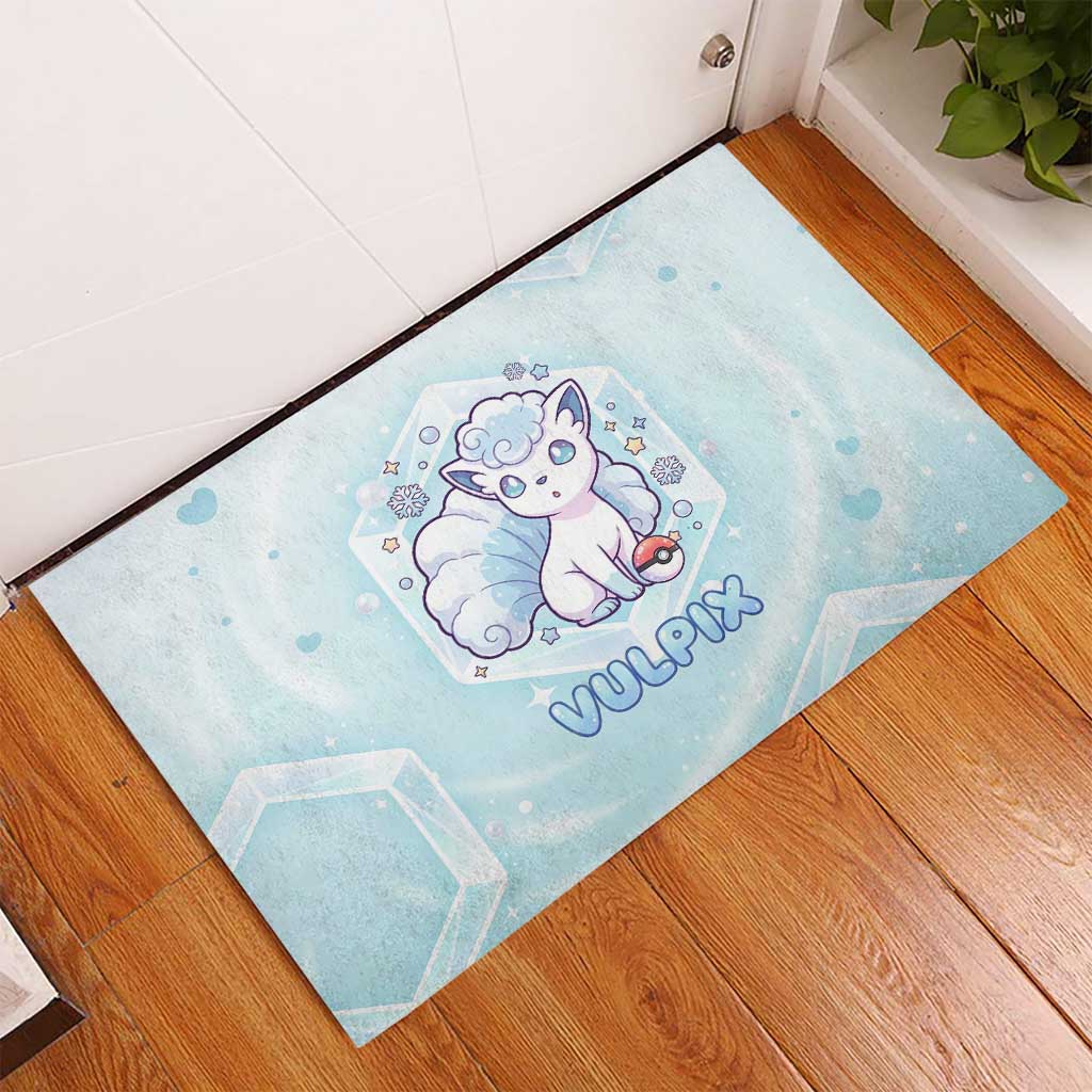Vulpix Rubber Doormat Frosted Pastel Ice Crystal Art