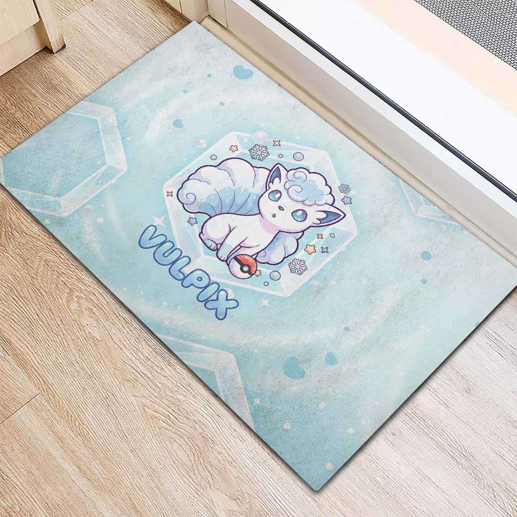 Vulpix Rubber Doormat Frosted Pastel Ice Crystal Art