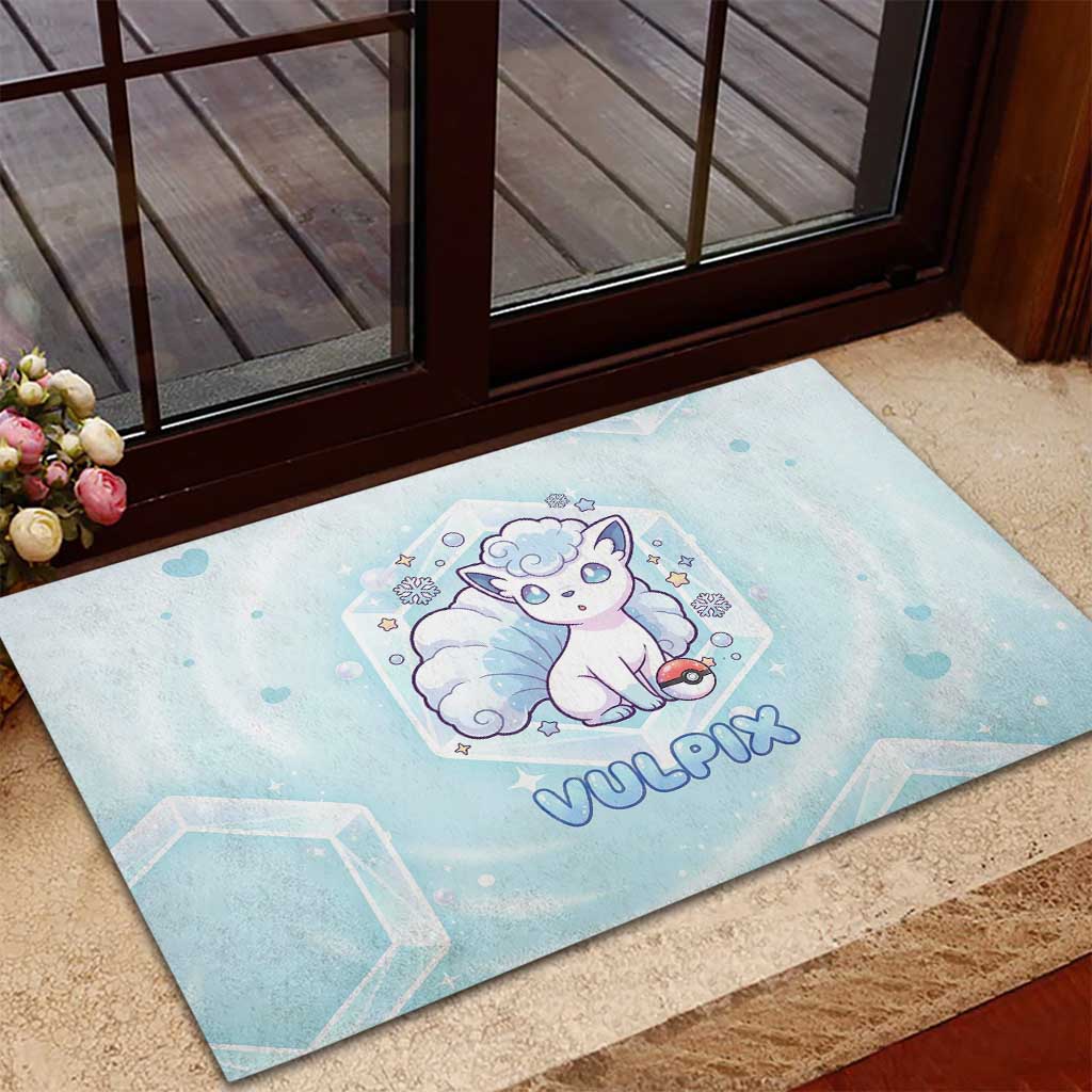 Vulpix Rubber Doormat Frosted Pastel Ice Crystal Art