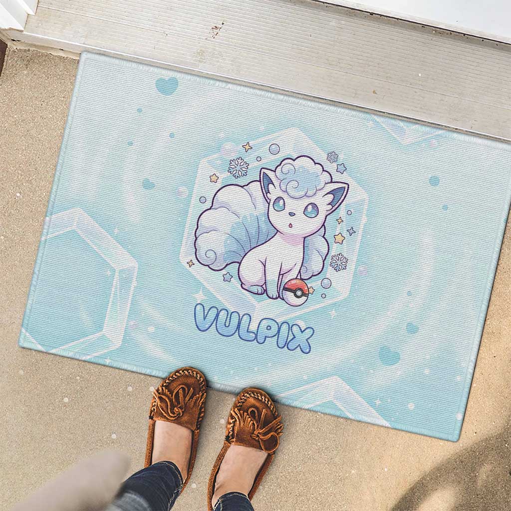 Vulpix Rubber Doormat Frosted Pastel Ice Crystal Art