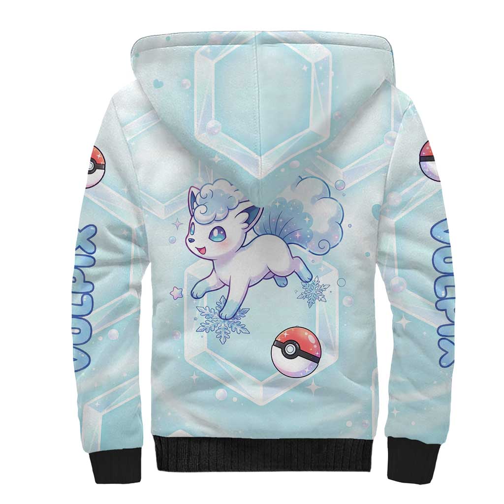 Vulpix Sherpa Hoodie Frosted Pastel Ice Crystal Art